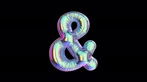 Ampersand Symbol Balloon Iridescent Typefaces On Alpha Loop