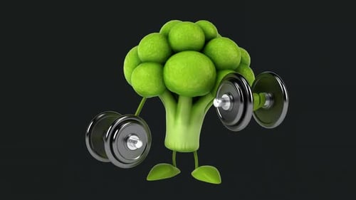Fun 3D cartoon broccoli (with alpha channel)