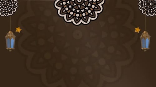 Islamische Lampen mit animiertem Mandala-Loop-Hintergrund