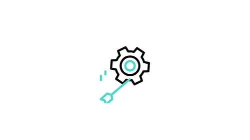 Target Arrow Hitting Gear Icon Animation