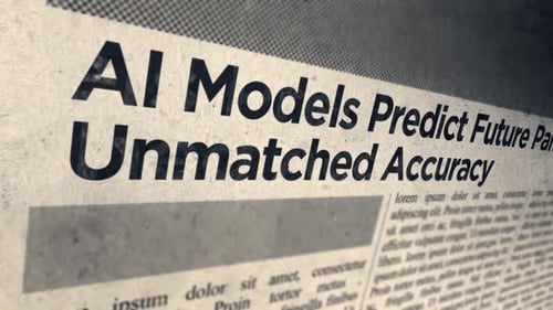 Retro Newspaper Headline Reveal with Glitch Distortion