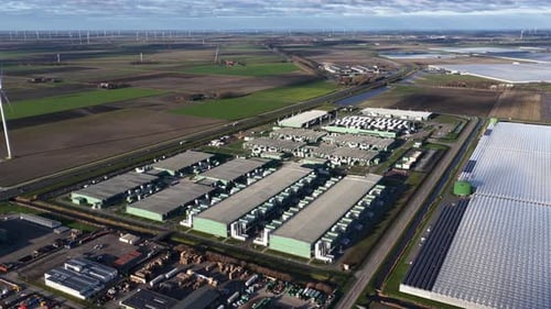 Aerial view of AI Data Center, Netherlands.