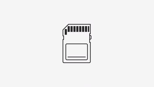 Animated SD Card Outline Icon Technology Reveal