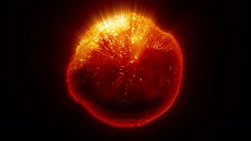 Cosmic Fiery Energy Orb Abstract Background Loop