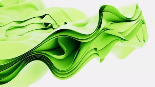 Abstract Fluid Green Fabric Wave Motion Background