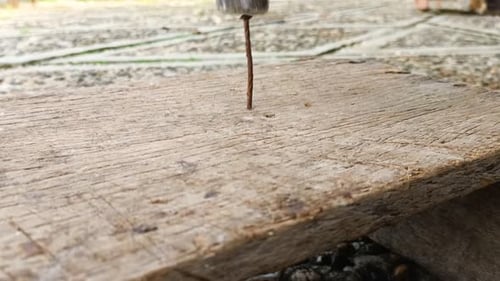 view fo close up nailing wood