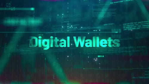 Digital Currency Word On High Technology Futuristic Background