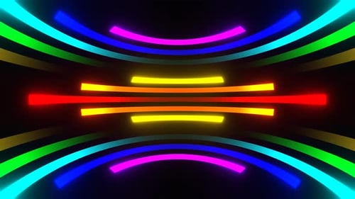 Multicolor Neon Abstract Lines Moving Background Vj Loop In 4K