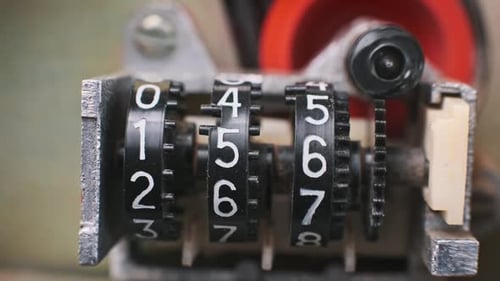 Contadores mecânicos retrô rotativos