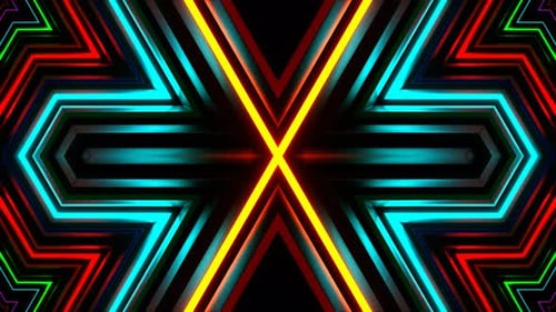 Multicolor Neon Strobe Hex Star Background Vj Loop In 4K