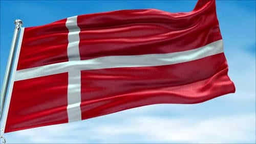 Dynamic Realistic Denmark Flag Waving Animation