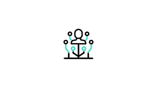 Animated Flat Design Person Connecting Icon for Technology Networks
