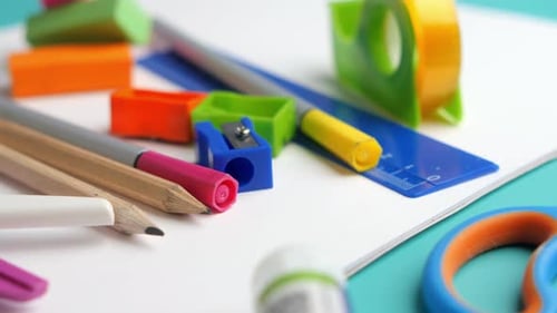 Close Up Shot of Pencils and Stationery