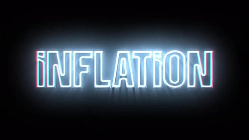 Glitch Neon Text Title Reveal for Inflation Concept