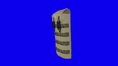 Army Backbag rotating in loop on transparent background