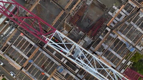Aerial Video of Residential Building Tower Under Construction