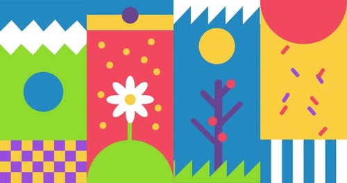 Loop Bright Simple Modern Abstract Summer Pattern Abstract Summer Geometric Background Horizontal