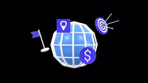 3D Animated Corporate Global Business Icons