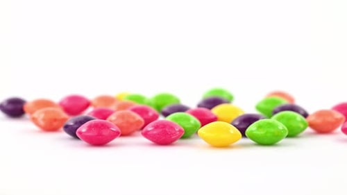 Colorful Candies Piled on a White Background