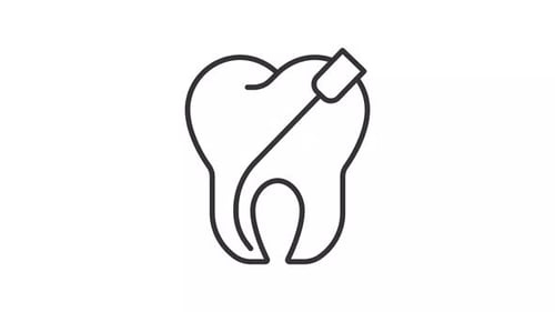 Animated root canal treatment line icon