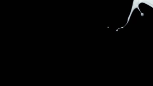 White Paint Splattering on Black Background,