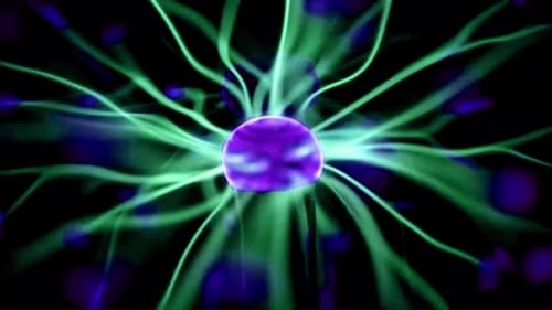Bola de plasma de electricidad brillando