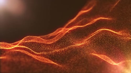 Abstract Flowing Golden Particle Waves Motion Background