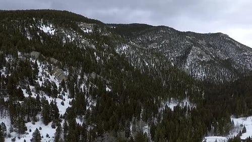 AERIAL - Beautiful snow covered mountain