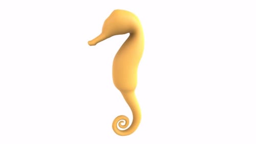 Sea Horse 3d object rotating loop