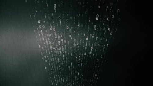 Digital Binary Code Data Stream Animation Background