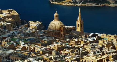 Aerial View of Valletta the Capital City of Malta