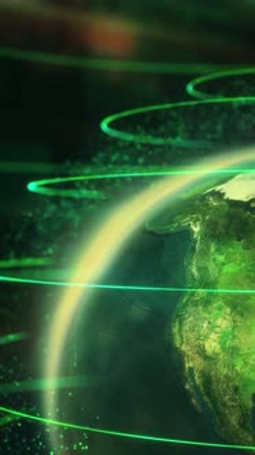 Futuristic Digital Earth Global Network Animation