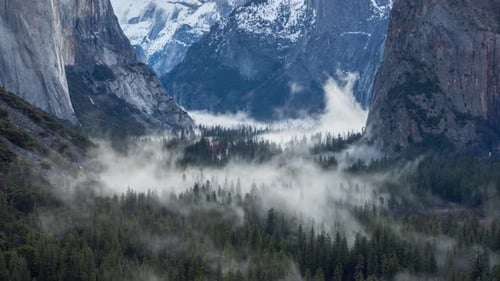 Fog in Yosemite Valley at Dawn