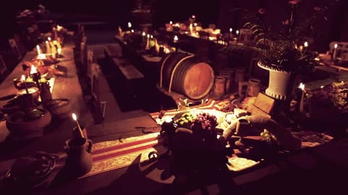 Candlelit Feast Table Setting Loop Animation