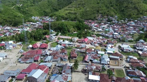 aerial view of houses and public streets