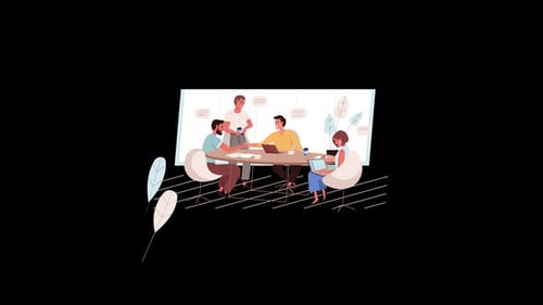 Creative Team Meeting in Modern Office Setting with Technology and Collaboration