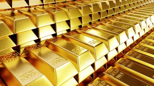 Stack Of Gold Bullion Bars 01 HD