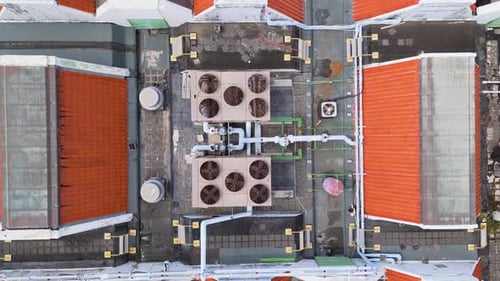 Aerial View of HVAC Units on Rooftop