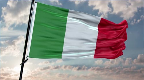 Italy Flag Background Realistic Waving In The Wind 4K
