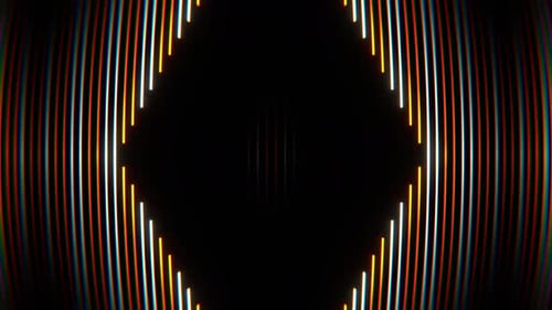 Orange And White Neon Lines Moving In Turn Background Vj Loop In 4K