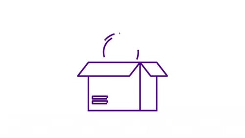 Animated Bitcoin Coin Emerges from a Box