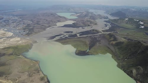 Aerial view of Iceland highlands, Iceland.