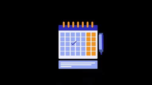 Flat Design Calendar Schedule Planning Icon Animation
