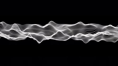Abstract White Digital Particle Wave Background Loop