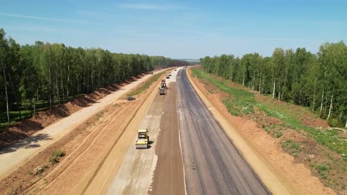 Construction of a New Road Drone View