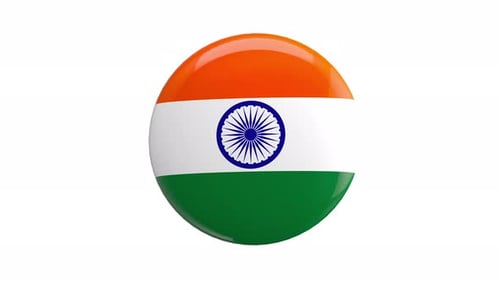 Boucle d'insigne à épingle brillante avec drapeau de l'Inde et canal Alpha