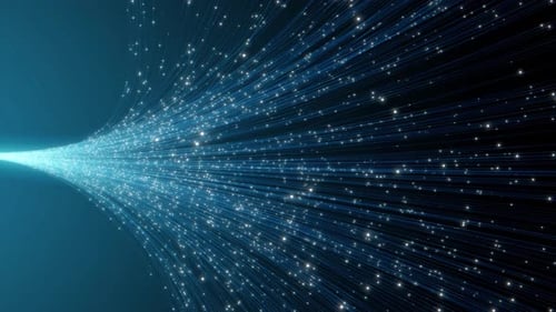 Futuristic Abstract Data Flow with Connecting Lines and Particles