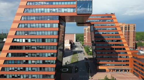 Aerial View of Building with Laboratories and Innovative Projects Inventions of a Technical Nature