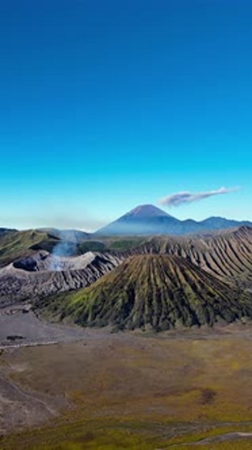 Aerial View of Mount Bromo Volcano Landscape