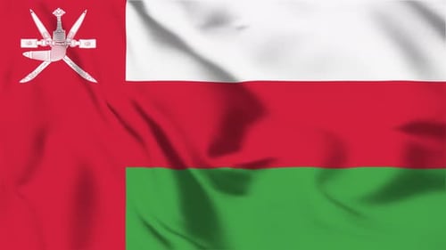 Realistic Waving Flag of Oman Animation Loop
